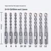 10-Piece Electric Hammer Drill Bit Set, Square & Round Shank (Sizes 4-14)