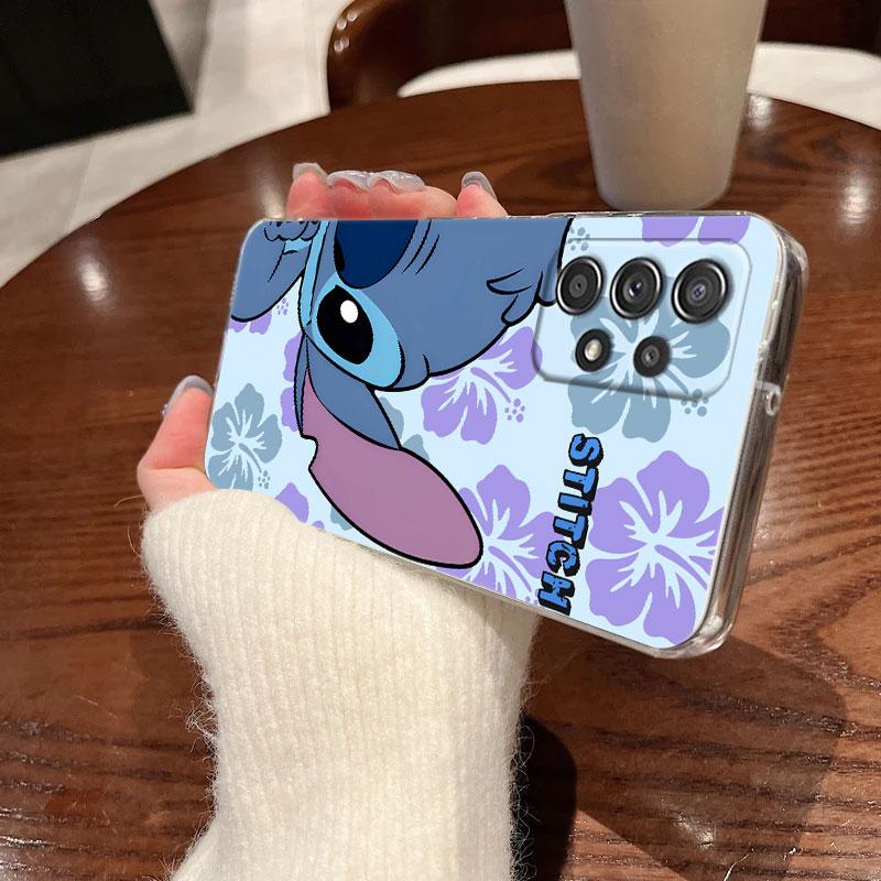 Clear Case For Samsung Galaxy A57 A37 A56 5G A36 Case A55 A54 A35 A26 A07 A17 A16 A06 A34 A15 Soft Shockproof Cover Ohana Stitch