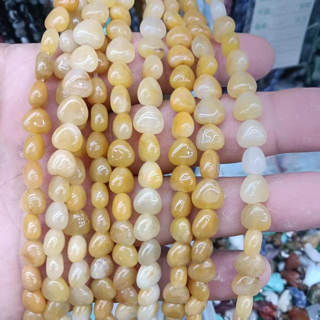 Heart-Shaped Crystal Agate Beads for DIY Jewelry and Clothing Accessories