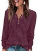 2025 Autumn/Winter Women's Round Neck Casual Long Sleeve Button Knit Top