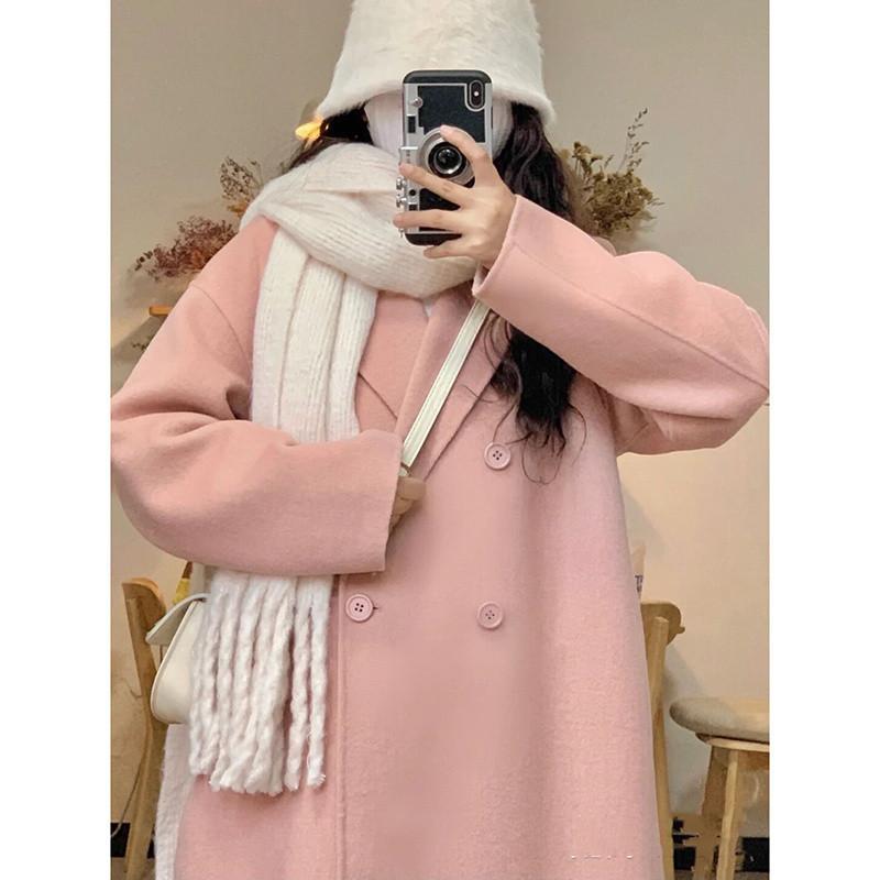 Down Jacket Liner Double-sided Woolen Coat Women's Medium and Long-length Style
