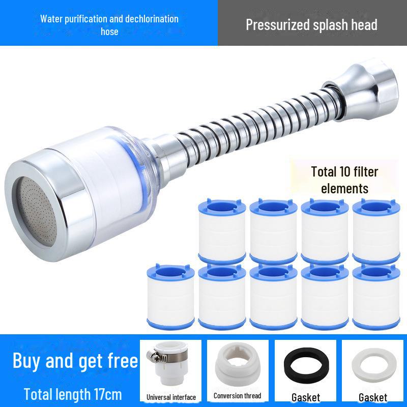 Univerzální filtr na kuchyňskou baterii a prodlužovač s ochranou proti stříkání šetřící vodu