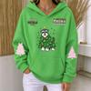 Women's Casual Christmas Print Long Sleeve Hoodie Sweatshirt for Holiday Wear