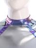 Womens Halloween Alien Astronaut Costume Gradient Sequin Metallic Shiny A-Line Dress