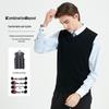 Hengyuanxiang Men's 100% Wool V-Neck Knitted Vest