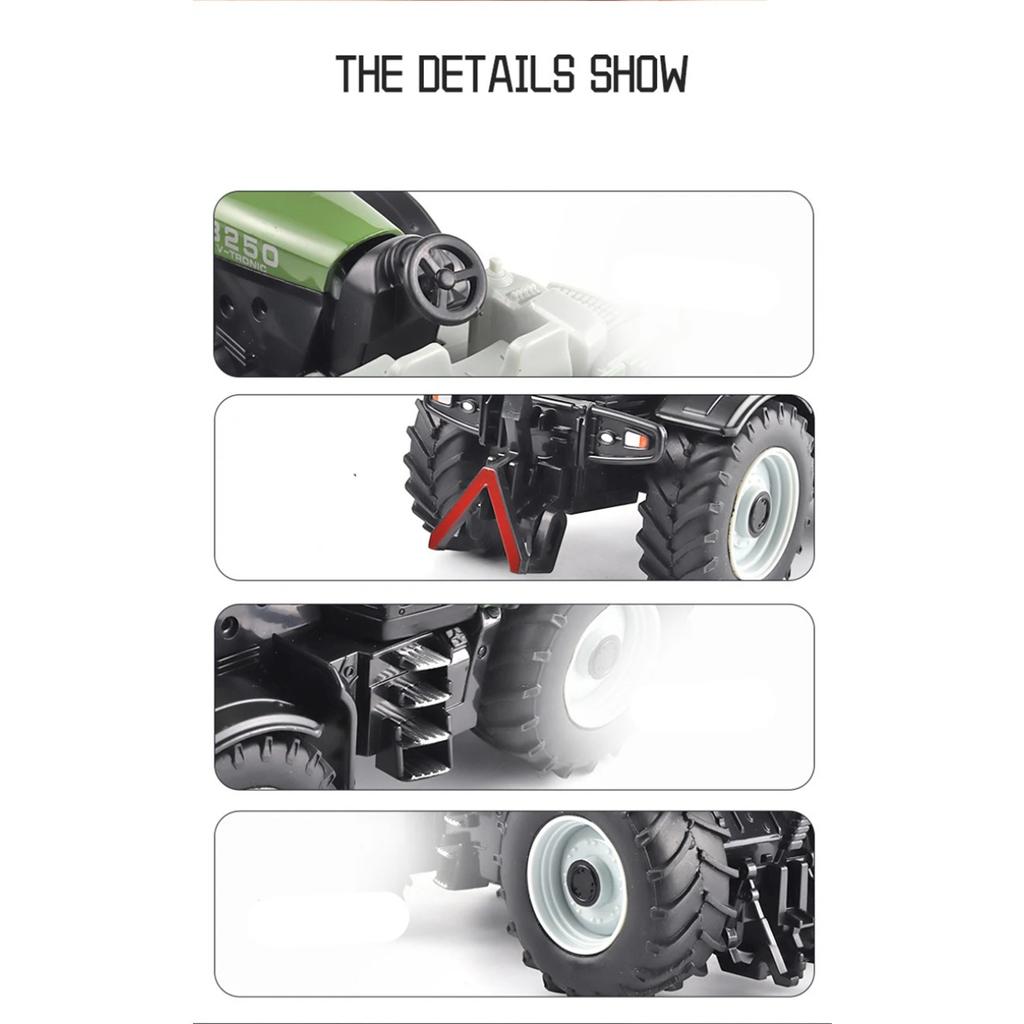 1/30 Alloy Tractor Model Diecast Metal Farming Tool Car Cultivated Land Car Agricultural Vehicles Model with Sound Kids Toy Gift