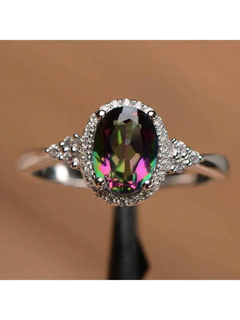 Eingelegter Citrin-, Rubin- und Saphir-Modering - Europäischer und Amerikanischer Stil