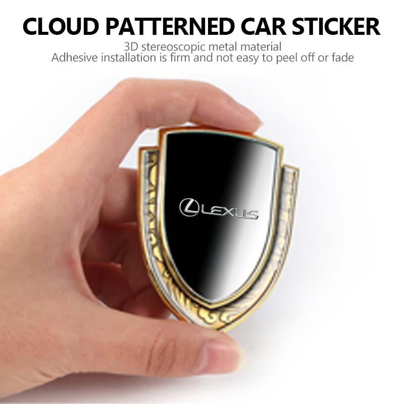 3D Metal Car Side Body Trunk Decoration Emblem Sticker Shield Styling For Lexus RX350 IS250 IS200 GS300 LX570 RC350 UX250h ES350