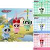 The Powerpuff Girls Plush Keychain With Checkerboard Pattern For Backpack Decor And Gifts