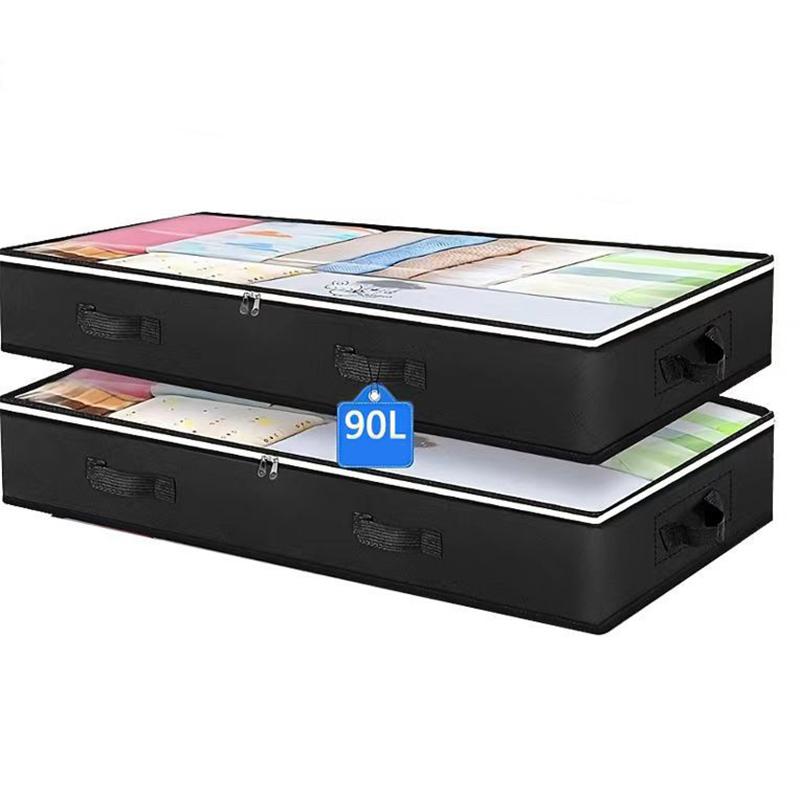 Foldable Under Bed Storage Containers with Clear Window Underbed Toy Organizers and Clothing Storage Bags Closet Storage Bins