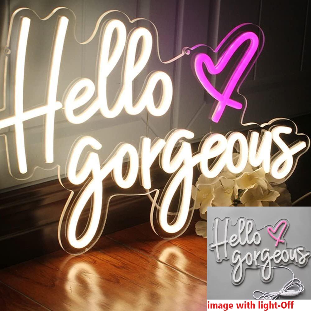 Hello Neon Led Sign Shop Bar Restaurant Hotel KTV Decor Light Neon Bedroom Wall Kitchen Personalized Night Light Home Decor USB