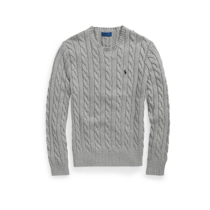 RL Ralph Lauren Pony Logo Crew Neck Knit Sweater - Men's & Women's Warm Autumn/Winter Cable Knit Pullover