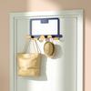 Wrought Iron Over the Door Hanger with 5 Hooks, Non Perforated, Easy Installation, Available In 4 Colors Ideal for Bedroom and Bathroom, Rear Hook