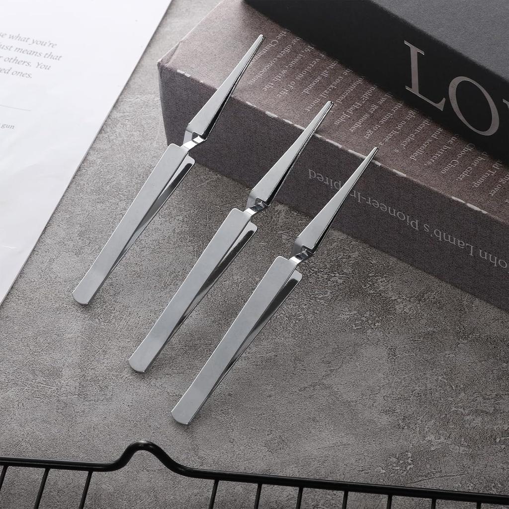 3 Pieces Tweezers for Crafting Reverse Tweezers Stainless Steel Cross Locking Tweezer for Crafting Electronics Jewelry Making Laboratory