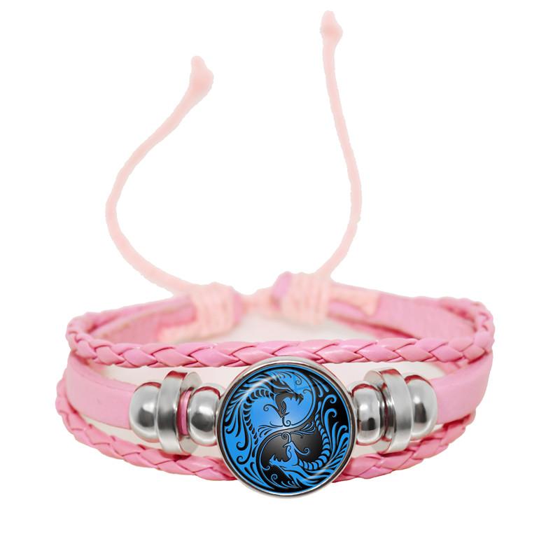 One piece Yin Yang Tai Chi rope bracelet black and white braided leather bracelet bracelet women's gift