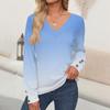 Women's Tops Floral Print Long Sleeve Shirt V Neck Casual Loose Tee Autumn Clothing