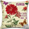 Retro Plant Floral Print Linen Pillow Case Home Living Room Sofa Car Cushion Pillow