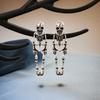 1 Pair of Gothic Skull Earrings for Ladies - Dangle Pendant Earrings, Essential for Everyday Wear and Halloween Parties, Skull-Motif Jewellery