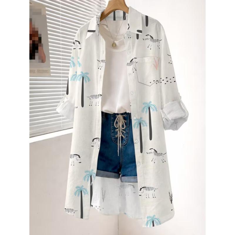 Autumn and winter women's casual long shirts