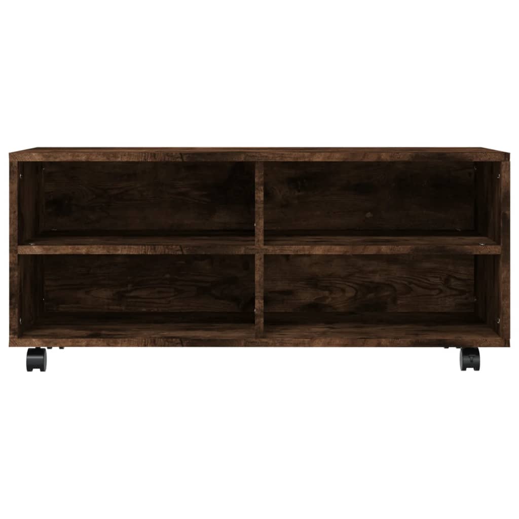 Vidaxl TV Cabinet, On Wheels, Smoked Oak, 90X35X35 Cm