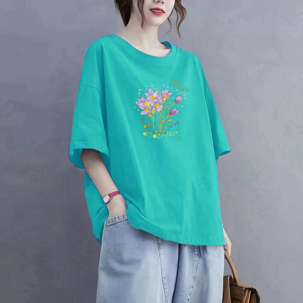 

Летняя женская хлопковая футболка с короткими рукавами, женские свободные топы 3XL