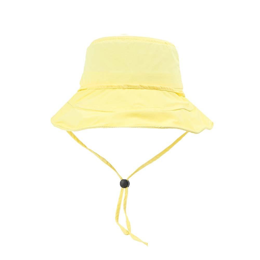 Pleasantly Cool Sunshade Bucket Hat Windproof Rope Foldable Basin Cap  Travel