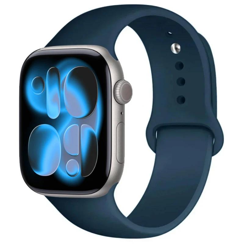 For Watch Bands 46mm 42mm 45mm 44mm 40mm Silicone Sport Bracelet Iwatch Series 11 10 - 8 7 6 5 4 SE 9 Ultra 3/2 49mm Strap