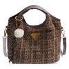 Winter Portable Woolen Plaid Bag Women's 2025 New Fashion Vegetable Basket Bag Versatile Shoulder Messenger Bag