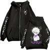 Bluza z kapturem na zamek Anime Hunter X Hunter Bluza rozpinana Manga Killua Zoldyck Męska Damska Polarowa Casualowa Oversize Bluza rozpinana Kurtka