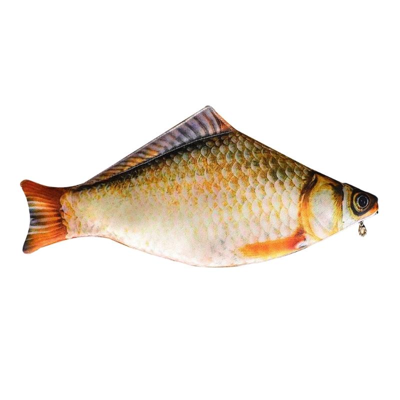 Забавная форма рыбы Пенал Просторное место для ручек Маркеров Ластиков Сумка для хранения ручек Для студентов Путешествий