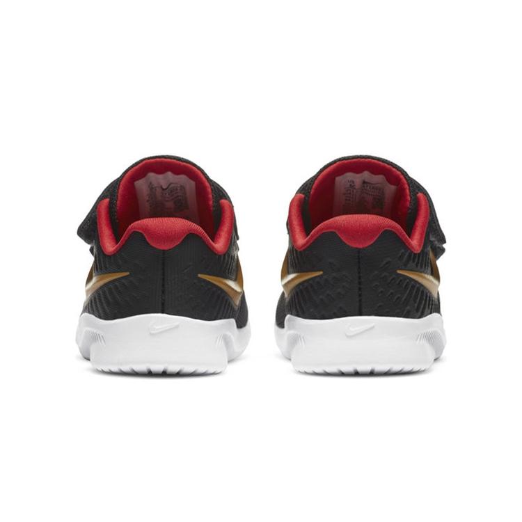 Nike Star Runner 2 Abrasion Resistant Low top Toddler Shoes Black Gold Red Infant And Toddler AT1803-010