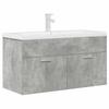 Bathroom Vanity Unit with Built in Basin and Faucet Concrete Grey