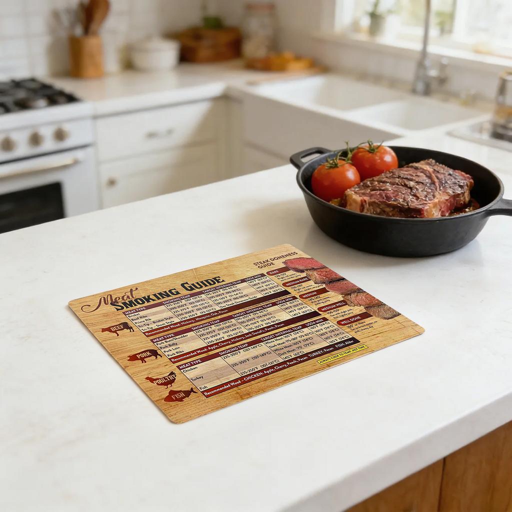 Magnetic Meat Temperature Guide - Temperature Chart Magnet - BBQ Accessories - BBQ Temperature Chart - Ideal For Smokers