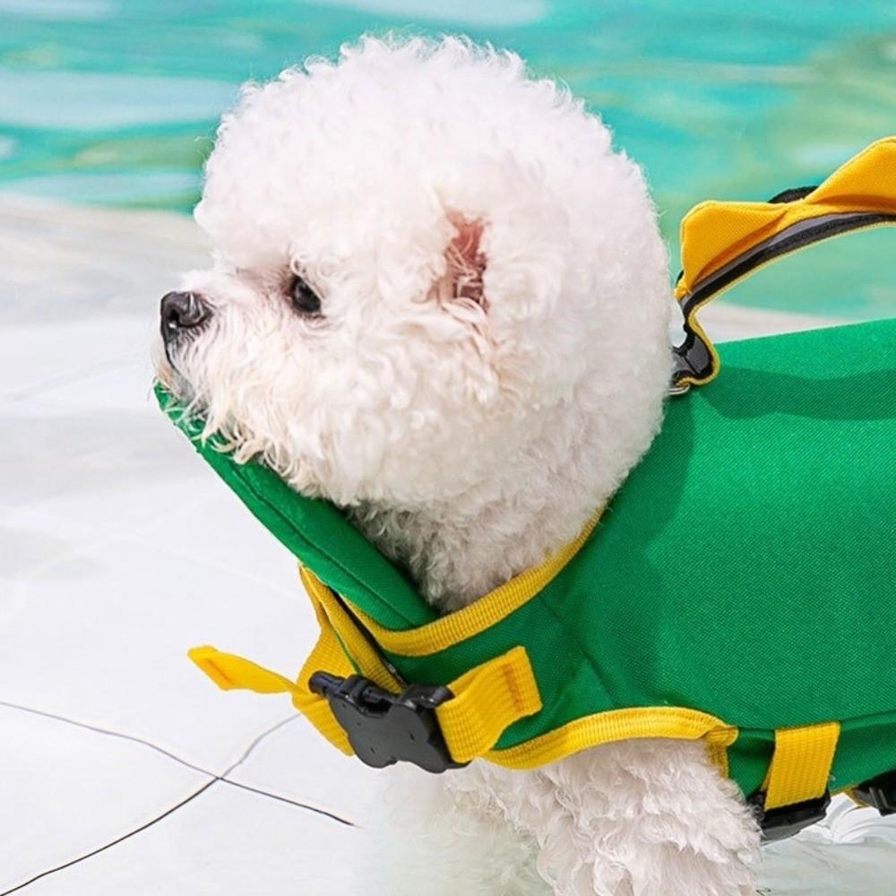Gilet di salvataggio regolabile per cani a forma di ape/dinosauro, costume da bagno impermeabile per cani, alta galleggiabilità, maniglia di sicurezza, vestiti per cani da surf