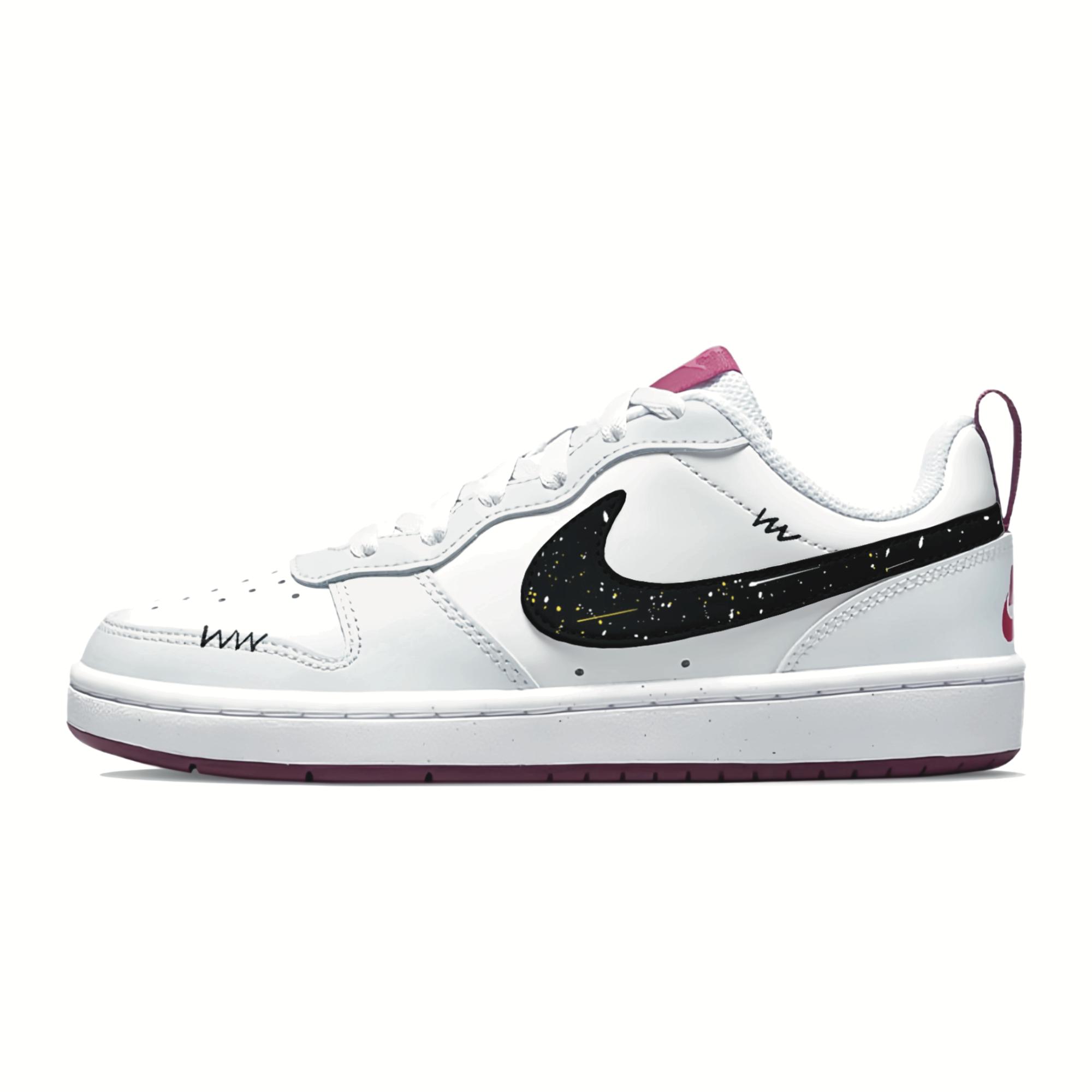 

Nike Court Borough Starlight Microcurrent Leather Abrasion Resistant Low top Skateboard Shoes Unisex BQ5448-015(Team1478-) 38