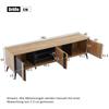 TV Cabinet for TVs Up To 80 Inches, Modern TV Lowboard with 3 Open Compartments, TV Chest of Drawers, Living Room Dining Room, Brown & Black, 180x40x50cm