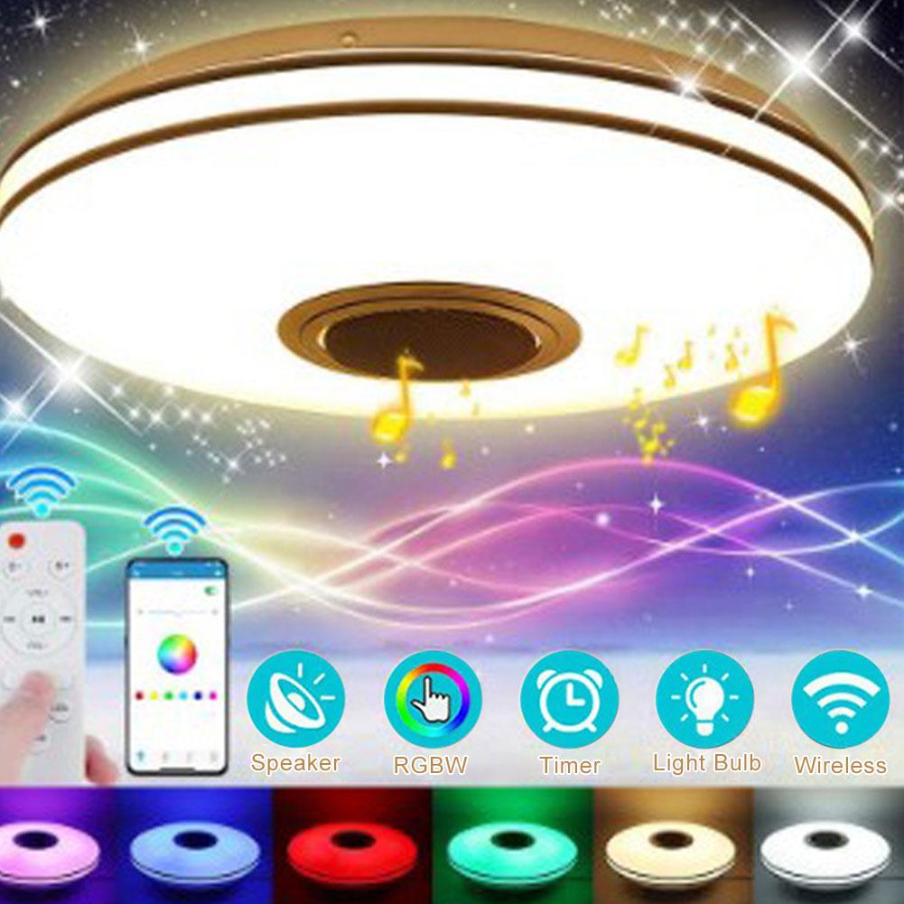 RGB LED Ceiling Light APP Control Bluetooth-compatible Modern Ceiling Lamp Dimmable Smart Ceiling Light with Speaker 2800K-6500K