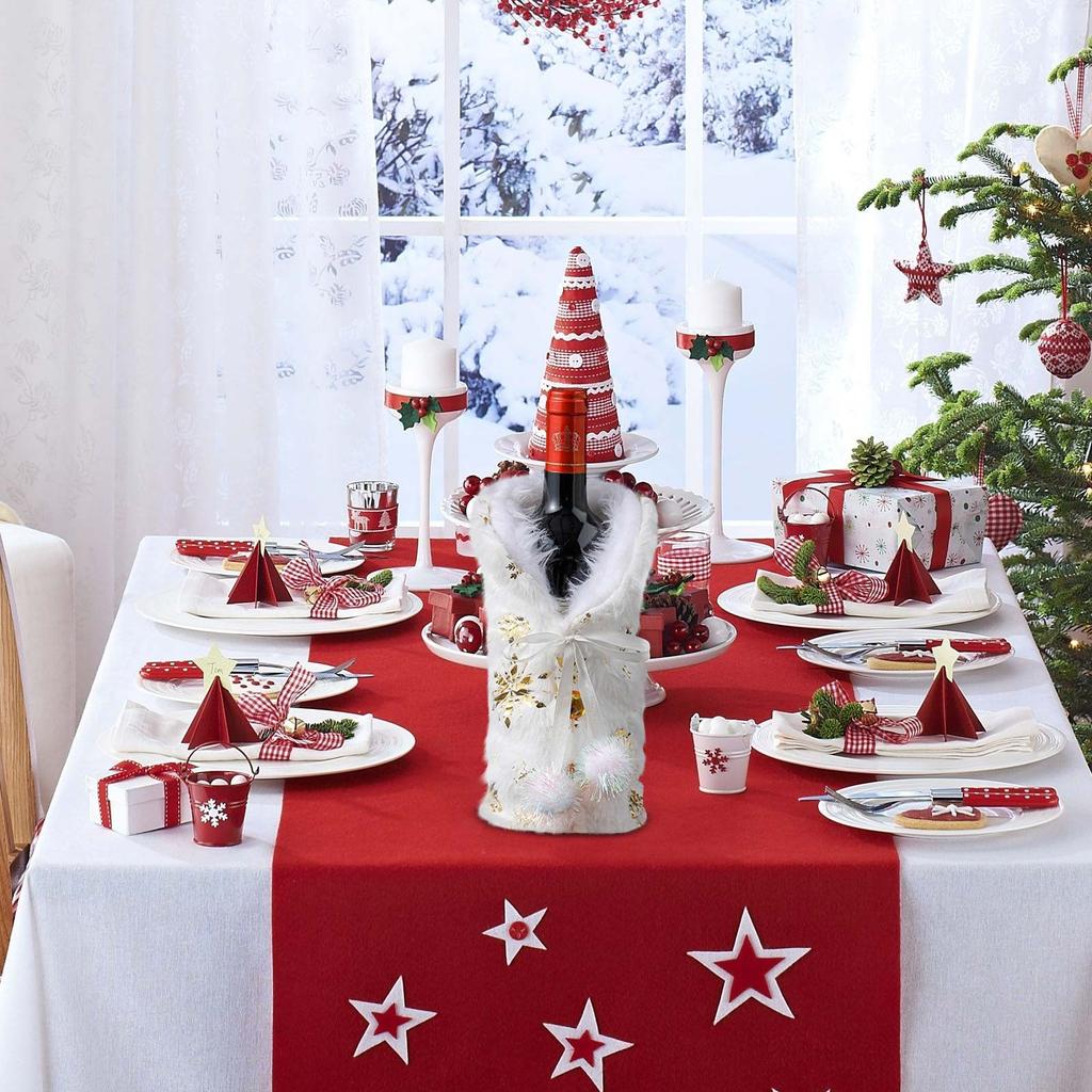 Vánoční dekorace Obal na láhev vína Restaurace Oblečení Šampaňské Červené víno Taška Rozvržení scény Sněhová vločka Obal na víno