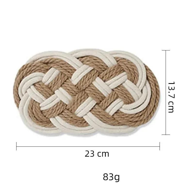 Kulaté ručně vyráběné tkané bavlněné vlákno Jutová podložka na stůl bavlněný cop Hrnek Hrnek podložka Izolační prostírání Kuchyňské domácí stolní podložky