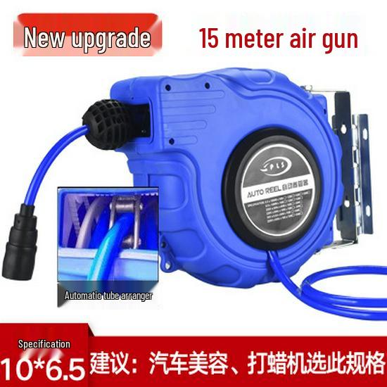 Retractable Air Hose Reel with 12*8MM Braided PU Hose for Pneumatic Tools and Car Detailing