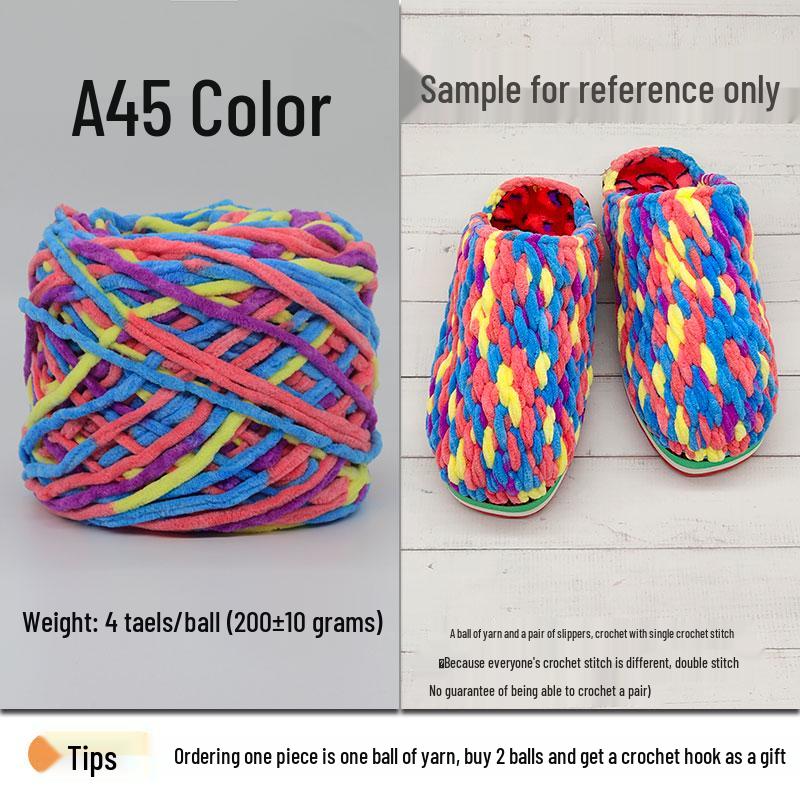 Plush Wool Yarn for Hand-Knitted Crochet Shoes & Slippers