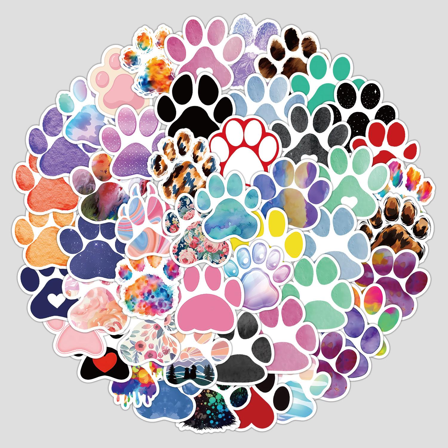 

50 Милых наклеек-граффити из серии «Лапки», водонепроницаемые декоративные наклейки для стакана для воды, скейтборда, детские канцелярские наклейки