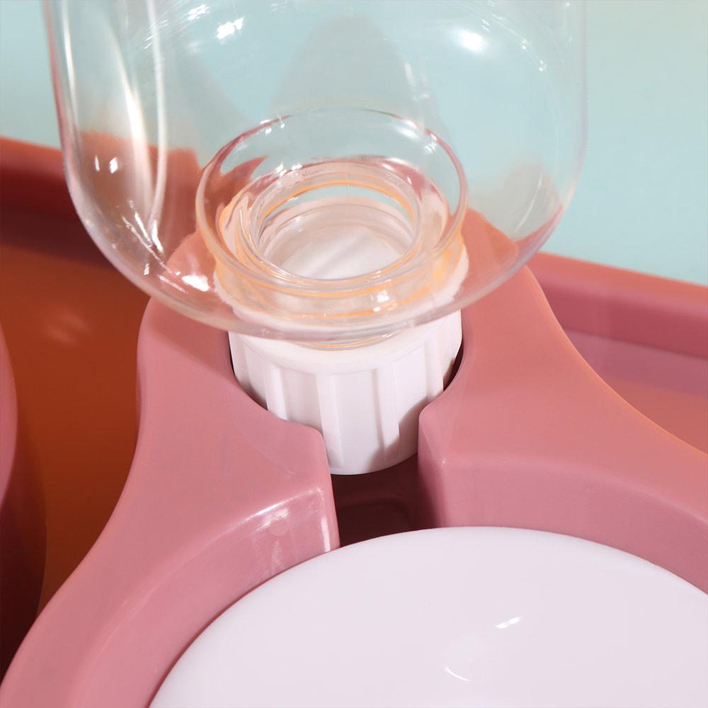 Stainless Steel Automatic Pet Cat Feeder Anti-flip Detachable Cat Food Water Bowl Multifunctional Stable 2in1 Pet Food Dispenser