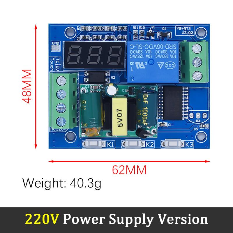 12V/220V Multi-Mode Delay Relay Module, Programmable Timer Switch with Interval On/Off for Industrial & Home Control