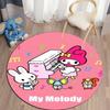 This My Melody Cartoon Round Rug Can Be Used To Decorate Living Rooms, Bedrooms, Sofas, and Playrooms; It Is A Non-slip Rug.