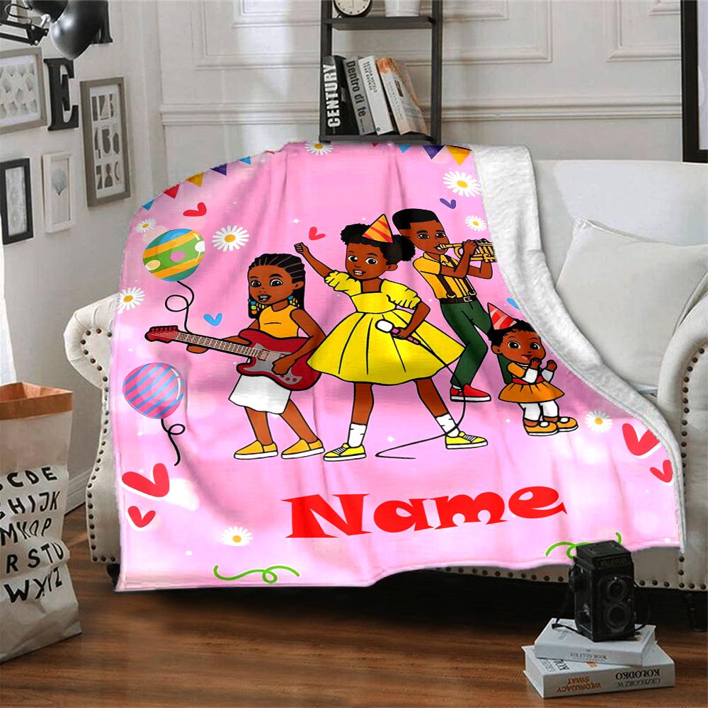 Custom Name Gracie's Corner Theme Printed Blanket - Perfect for Couch, Bed, Travel & Outdoor Use | Machine Washable, Cozy & Durable.