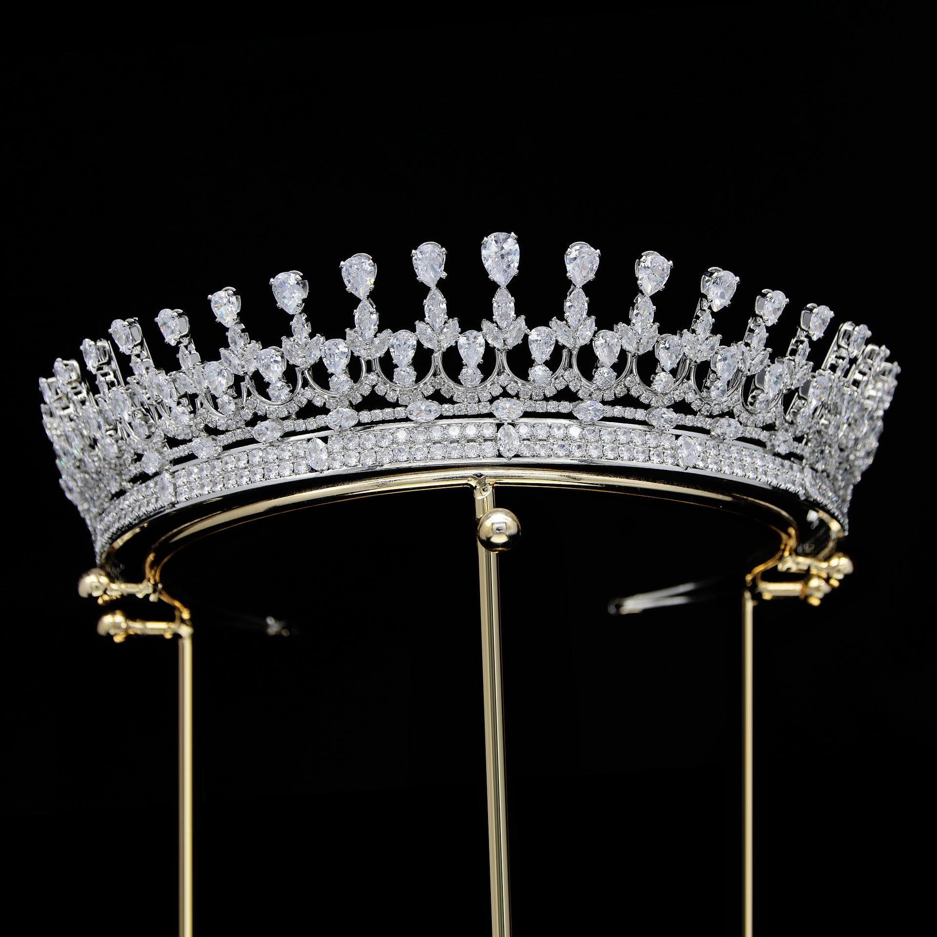 

Европейские и американские свадебные аксессуары для волос в корейском стиле, корона принцессы, свадебная тиара, циркониевая корона