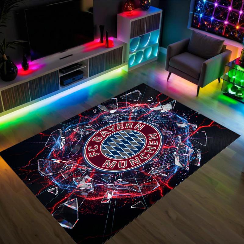 Bayern Munich Design Crystal Velvet Carpet Cozy Non?Slip Printed Rug For Bedroom Living Room Entrance