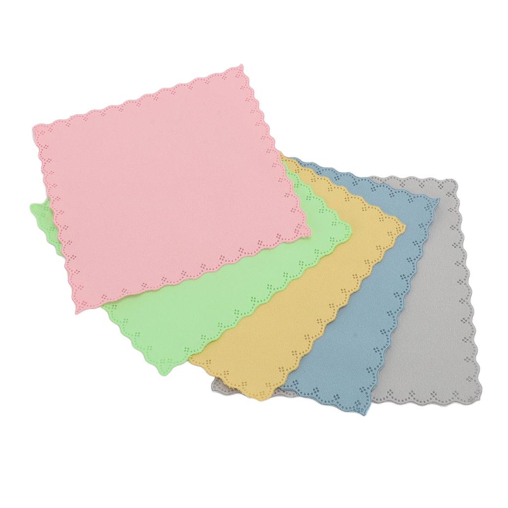 5 STÜCKE Musikinstrumente Reinigungstuch Doppelseitiger Samt Ultraschallmuster Gitarrenreinigung