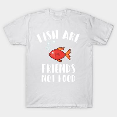 T Shirt Women Fish Are Friends Not Food Harajuku Print Kawaii Tshirt Summer Short Sleeve Female T-Shirt Top Tee